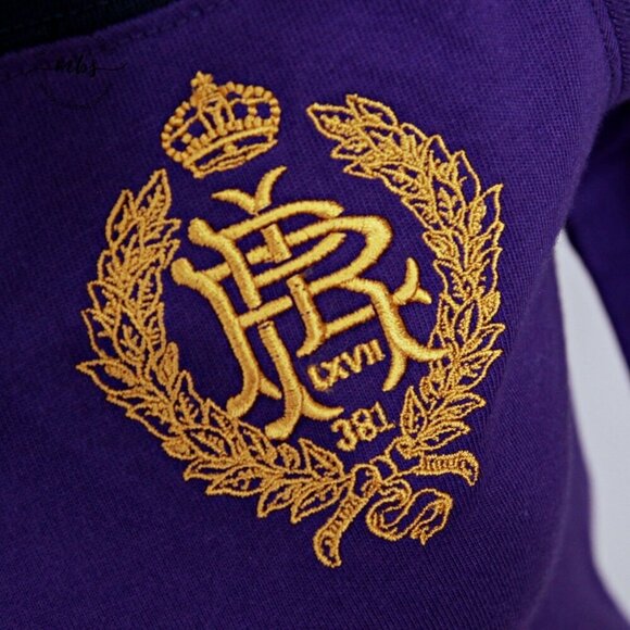 Polo Ralph Lauren Vintage Long Sleeve Polo Shirt Mini Dress Purple Women S - Picture 9 of 10